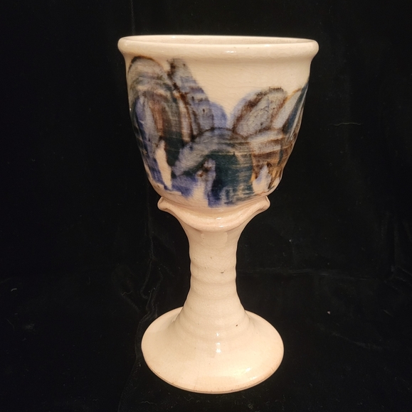 Dining | Handcrafted Signed Potter Chalice Handcrafted Pottery Piece Is